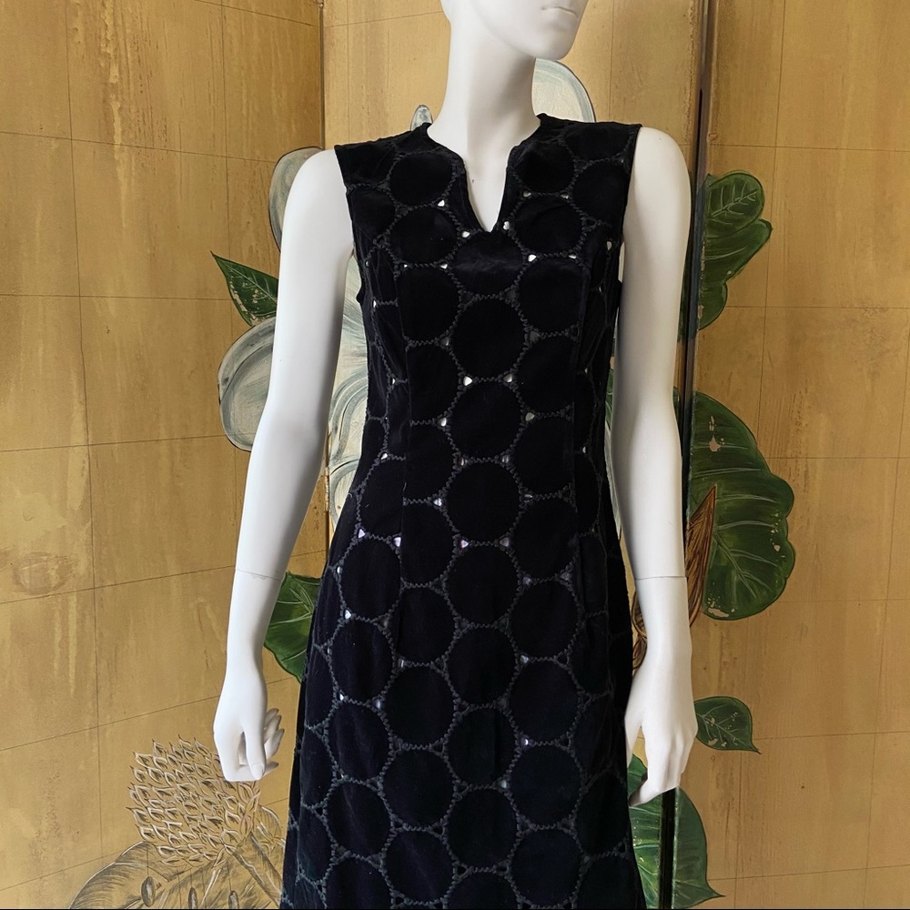 Danielle Dahan black velvet cocktail evening vintage dress - Picture 4 of 7